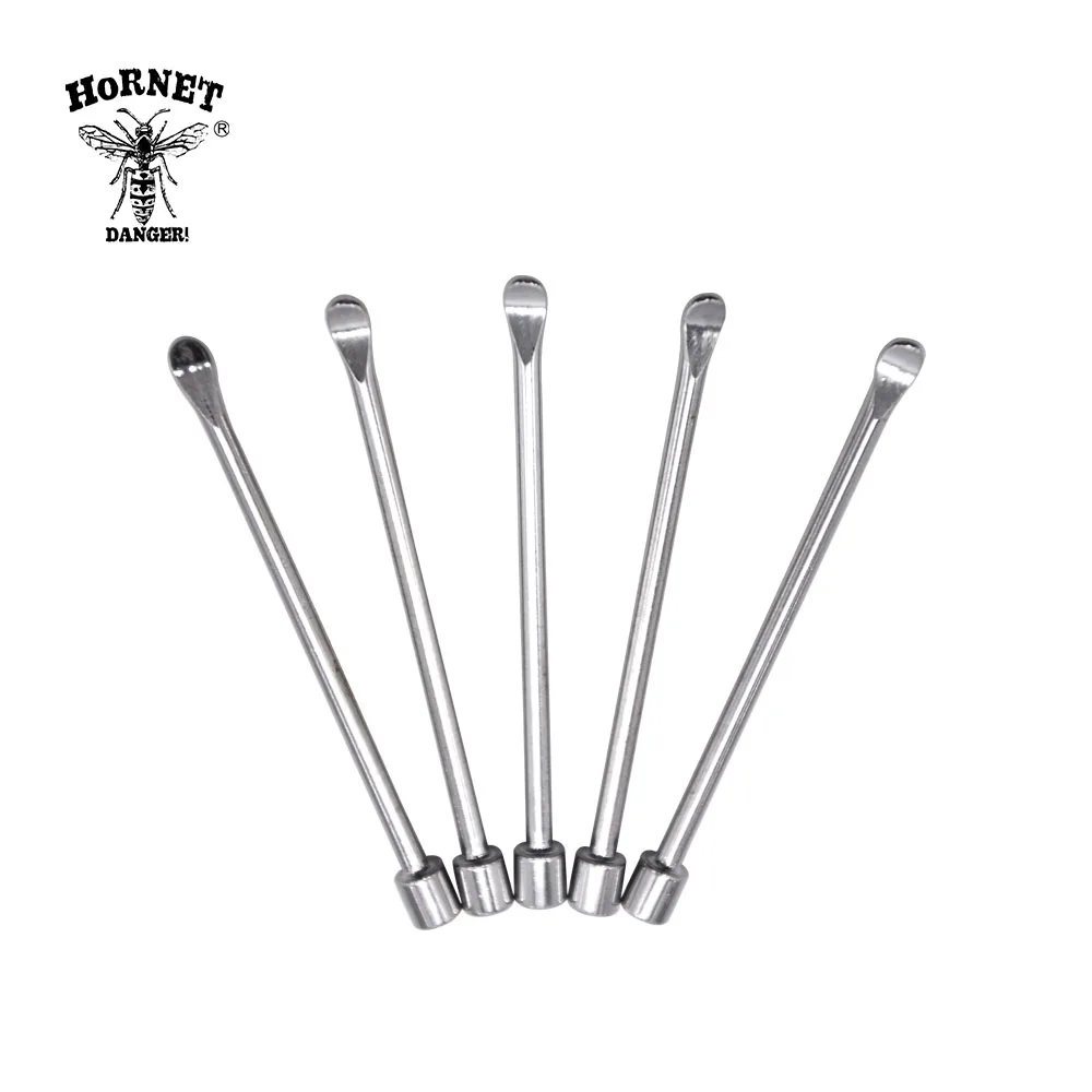 

5pcs/Lot Smoking Oil Snuff Spoon Vaporizers Pipe Cleaning Tools Titanium Nail Spoon Stainless Steel Dry Herb Dabber Tool For Wax