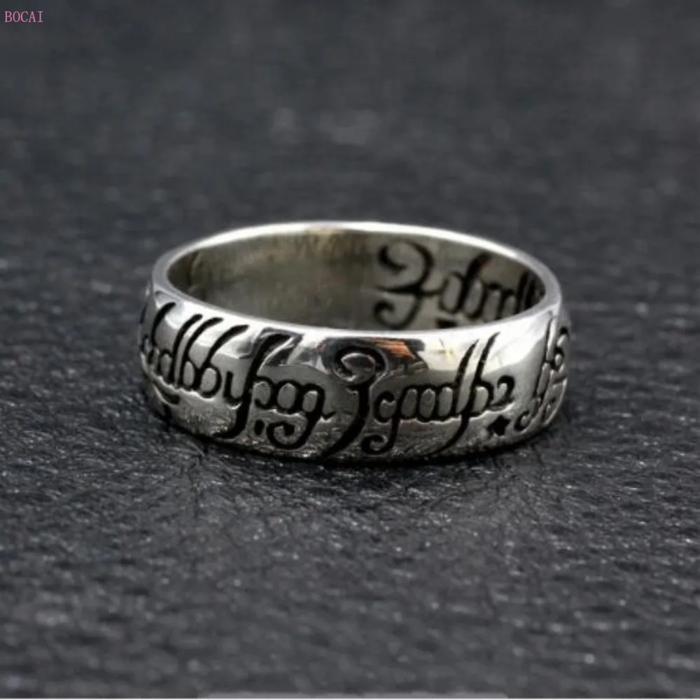 Кольцо King Ring S925 чистое серебро ручная реставрация пленка с надписью the lord ofe кольца модные указательный палец для мужчин и женщин