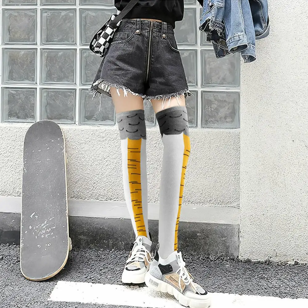 

Best Gift Winter Autumn Women 3D Chicken Print Funny 3D Cartoon Thigh High Sock Fashion Thin Toe Feet Cosplay Buy 2 get 1 free