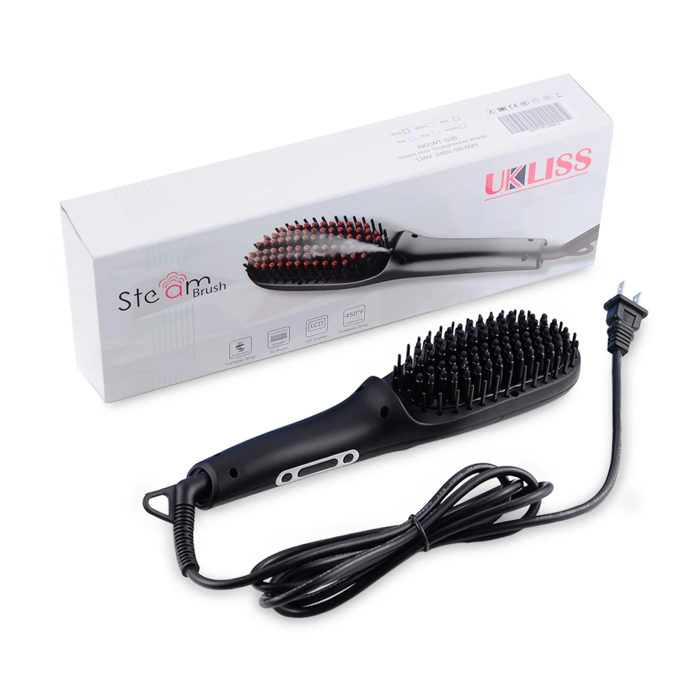 

Professional Beard Straightener Electric Hair Straightener Hot Comb Brush LCD Ceramic Steam Hair Beard Straightening Brush