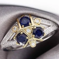 fashion refined and natural gemstone sapphire promise promise wedding ring anniversary ring size 6 10