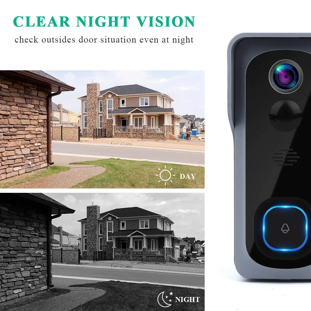 Onvian Wireless WiFi Doorbell Camera Waterproof 1080P HD Video Door Bell Smart Wireless Doorbell With Camera Night Vision enlarge