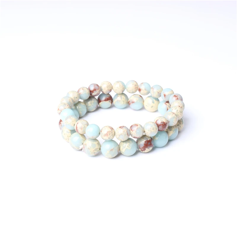 Браслет из натурального камня Lingxiang эластичный разноцветный 6/8 мм для мужчин и
