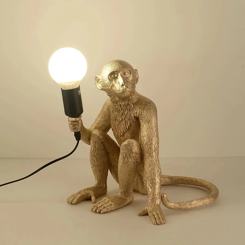 

Modern Decor Animal Monkey Lamp Table Lamp Resin Shape Vintage Kitchen Table Lights for Living Room Bedroom Loft Indoor Lighting