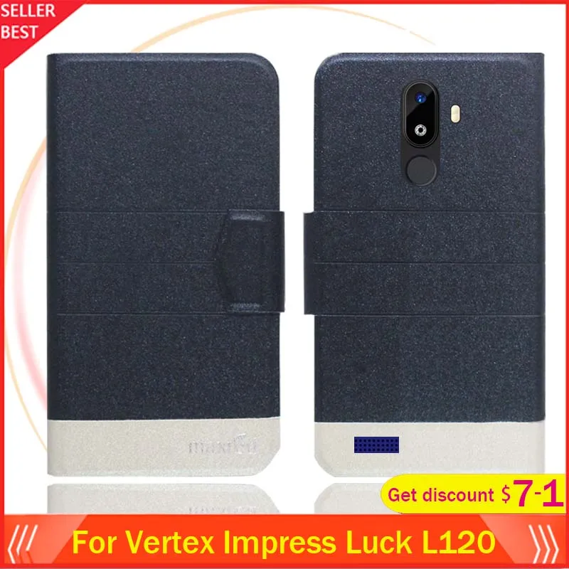 5 цветов Лидер продаж! Ультратонкий кожаный чехол Vertex Impress Luck L120 с откидной
