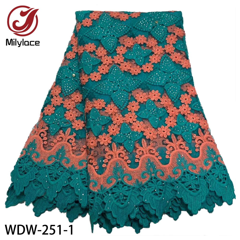 

African Lace Fabric 2020 Embroidered French Laces Fabric Bridal High Quality Tulle Lace Fabric for Women Dress WDW-251