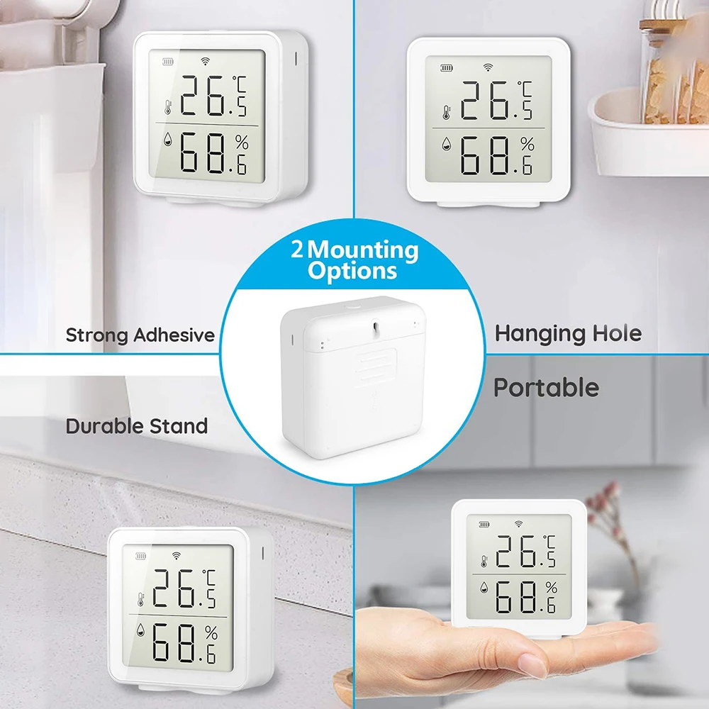 

Smart Temperature Sensor Hygrometer Thermometer Low Voltage LCD Display Humidity Detector for Alex/Siri/Smart life/Tuya WIFI