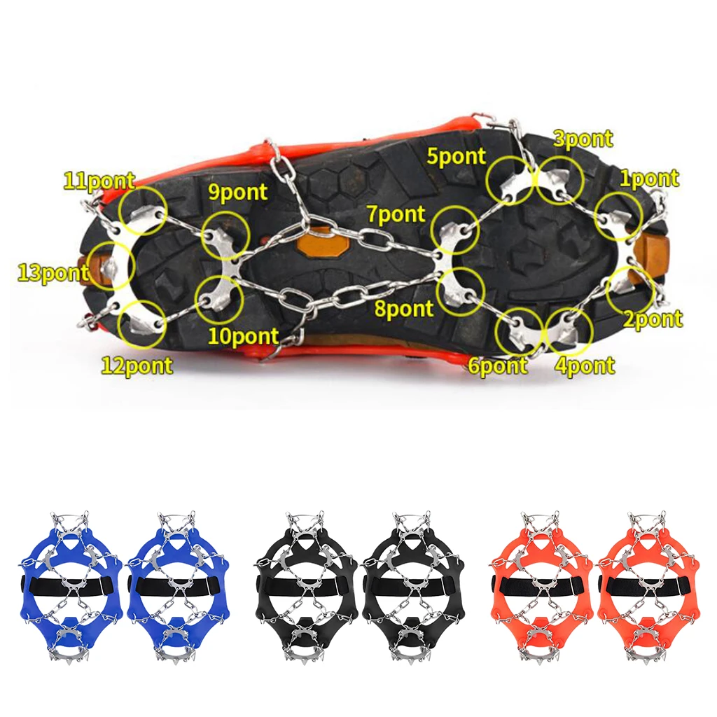 

1 Pair 13 Tooth Ice Cleats Crampons for Walking Climbing Ice Climbing Crampons Ice Snow Rainy Day Non-slip Gripper