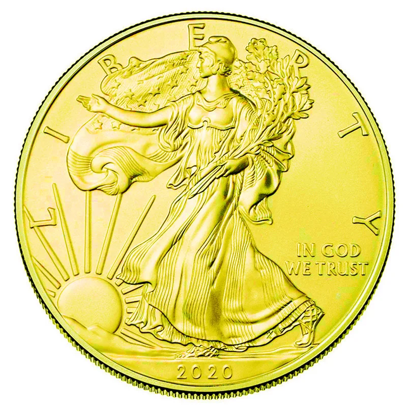 

1oz Gold Plated Challenge Coin New Year Gift Fine Collection 2000-2021 United Statue of Liberty Collectibles America Coins