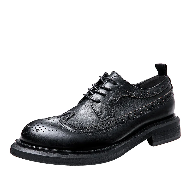 

All-match Cowhide Spring and Autumn Winter Lace-Up Business Men Shoes Mens Shoes Casual High Quality Genuine Leather Shoes