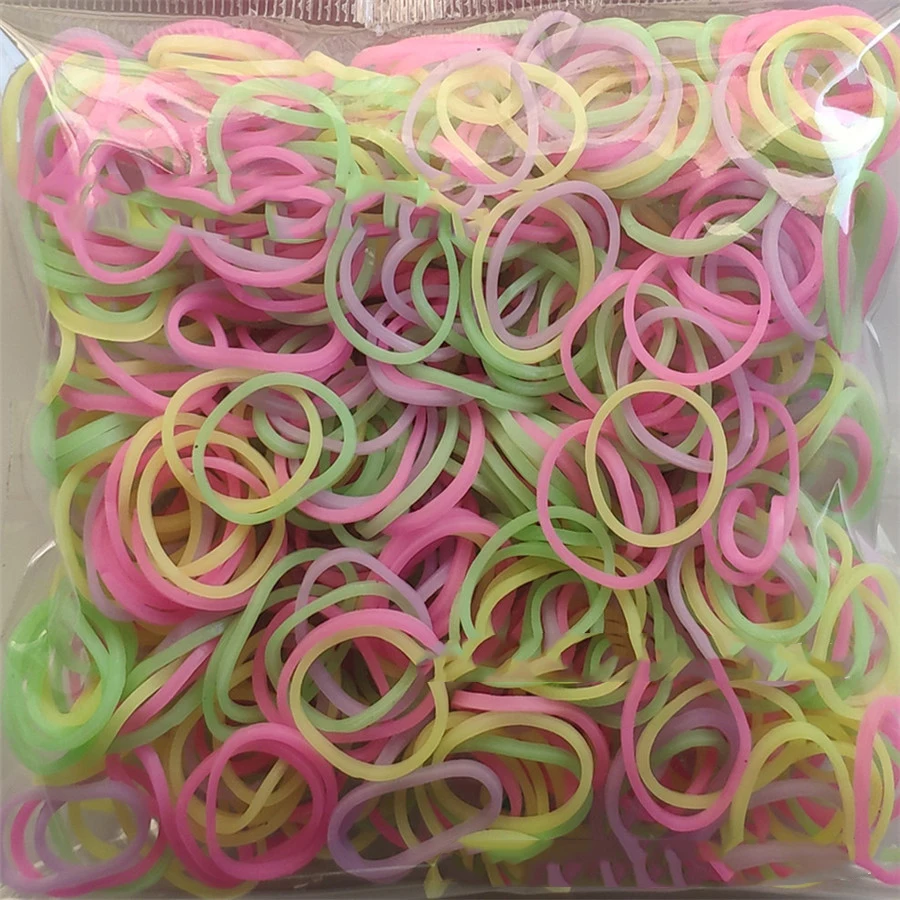 Jelly color mixed 600 эластичные резиновые браслеты разных цветов, детские домашние браслеты для плетения, браслеты для женщин - Окраска металла: Jelly color mixed