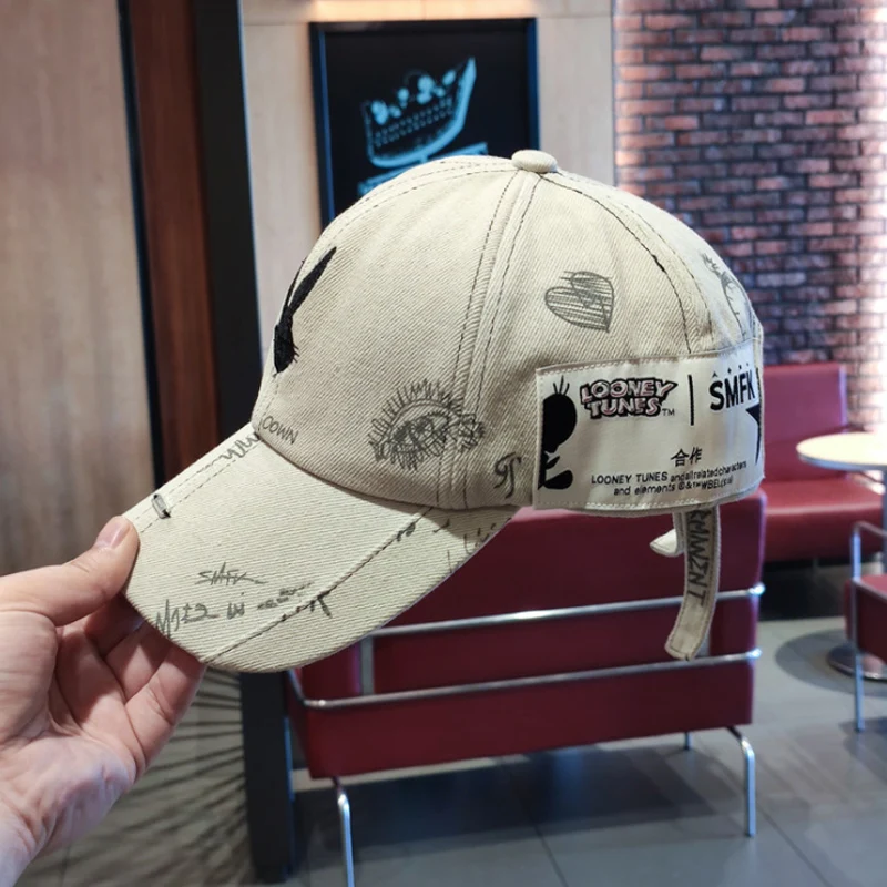 Spring and Autumn Hot Sale Retro Baseball Cap Hat Men's Women's Caps Adjustable Bugs Bunny Men's Letter Sun Hat