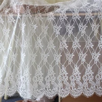factory price french chantilly lace fabric 150x300cm per piece eyelash lace off white lady dress making lace