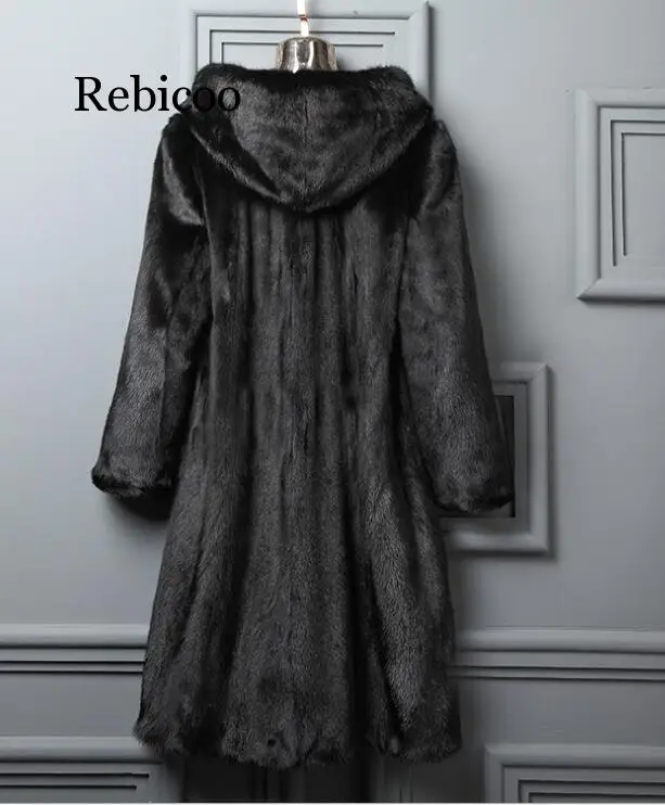Новое меховое пальто для женщин среднего возраста Осень-зима большие размеры