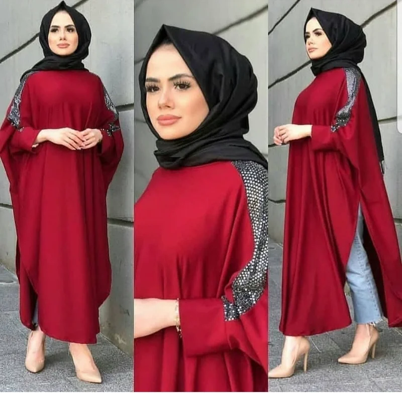 

African Clothes Muslim Hijab Dress Women Islamic Clothing Abaya Sequin Pakistani Dresses Moroccan Kaftan Ramadan Burqa Jubah