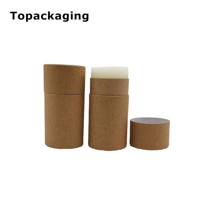 

2oz Oval Kraft Paperboard Lip Balm Tube Salve Cosmetic Blush Tubes Push up Deodorant Container Recyclable eco-friendly bottle