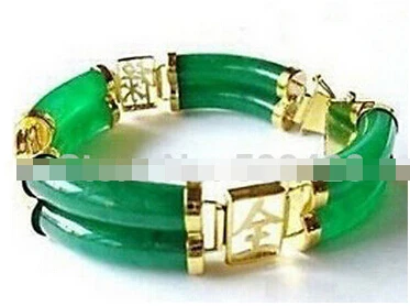 822 ювелирный позолоченный 2 ряда зеленый нефритовый браслет 7 5 &quotAAA|Браслеты| |