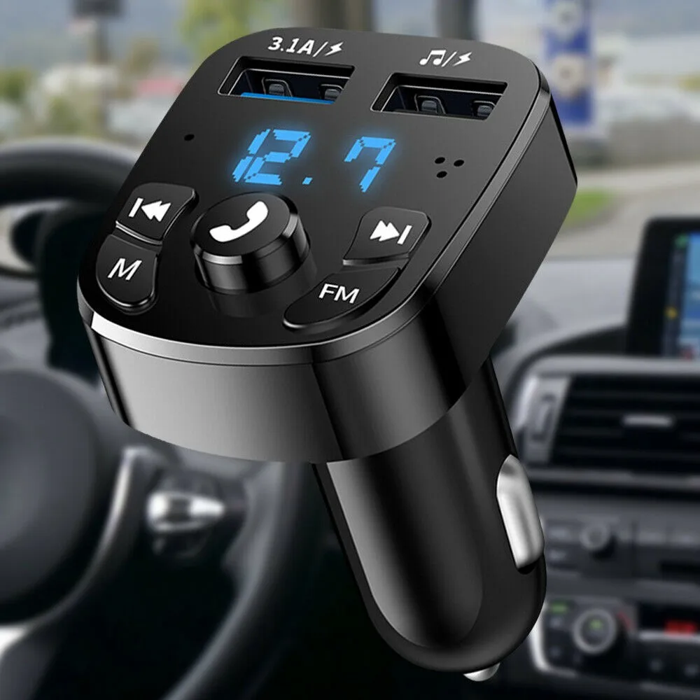 Car Bluetooth FM Transmitter MP3 Player U Disk Dual USB Handsfree Car Fast Charger Adapter Wireless FM Transmitter Accessories