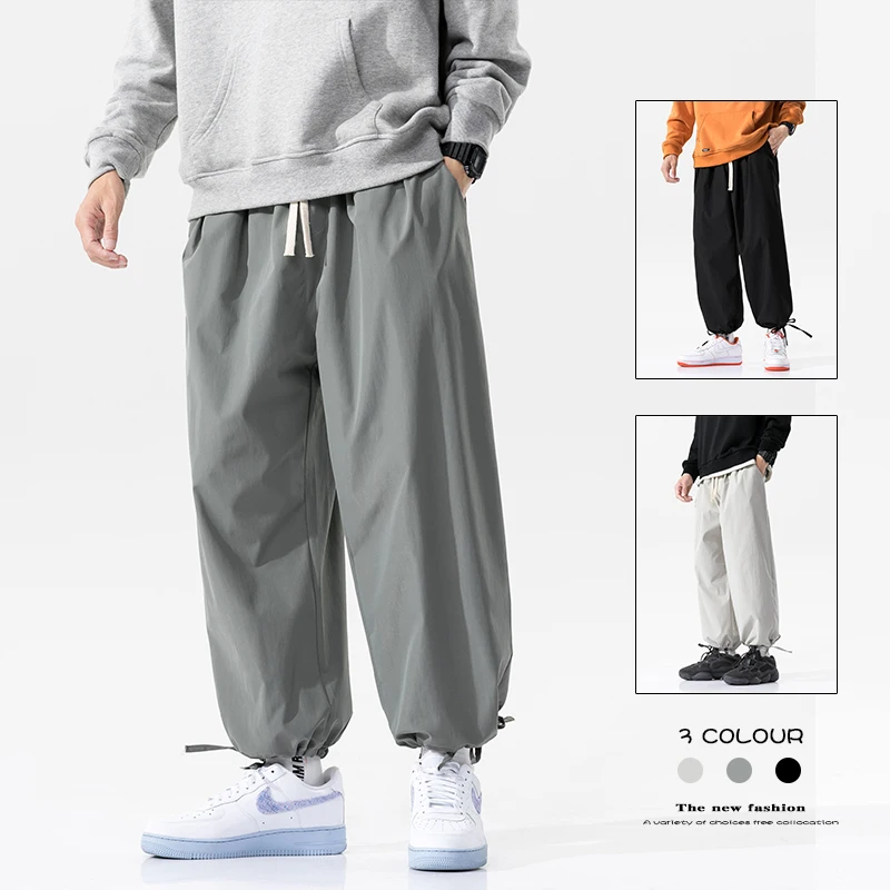 

Джоггеры мужские в уличном стиле, черные брюки-султанки в стиле хип-хоп, мужские брюки до щиколотки, строгие джоггеры большого размера