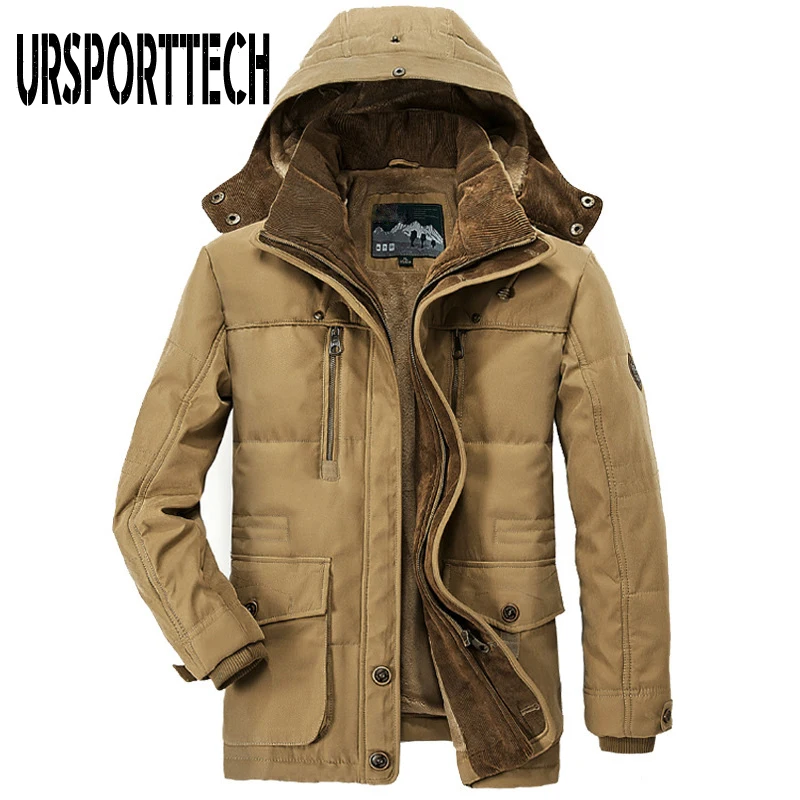 Winter Jacket Men Military Coat Fashion Casual Slim Thick Warm Mens Coats Parkas With Hooded Long Overcoats Male Clothes | Мужская