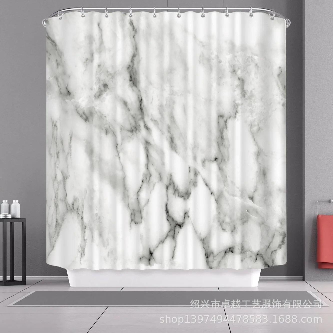 

Waterproof Polyester Shower Curtain Anti-mildew Printing Marbling Opaque Curtains for Bath Room Cortina Bathroom Decor BE50SD