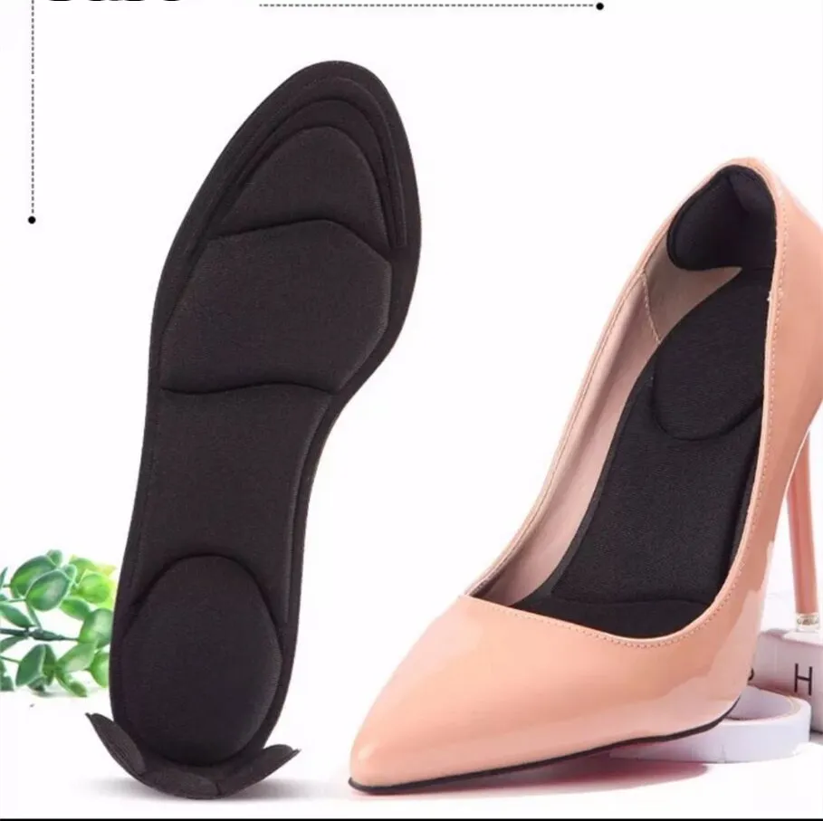 1 Pair Insole women shoe heel pads non slip pad Inserts soft sponge breathable massage woman heel protector insoles for shoes - Цвет: black