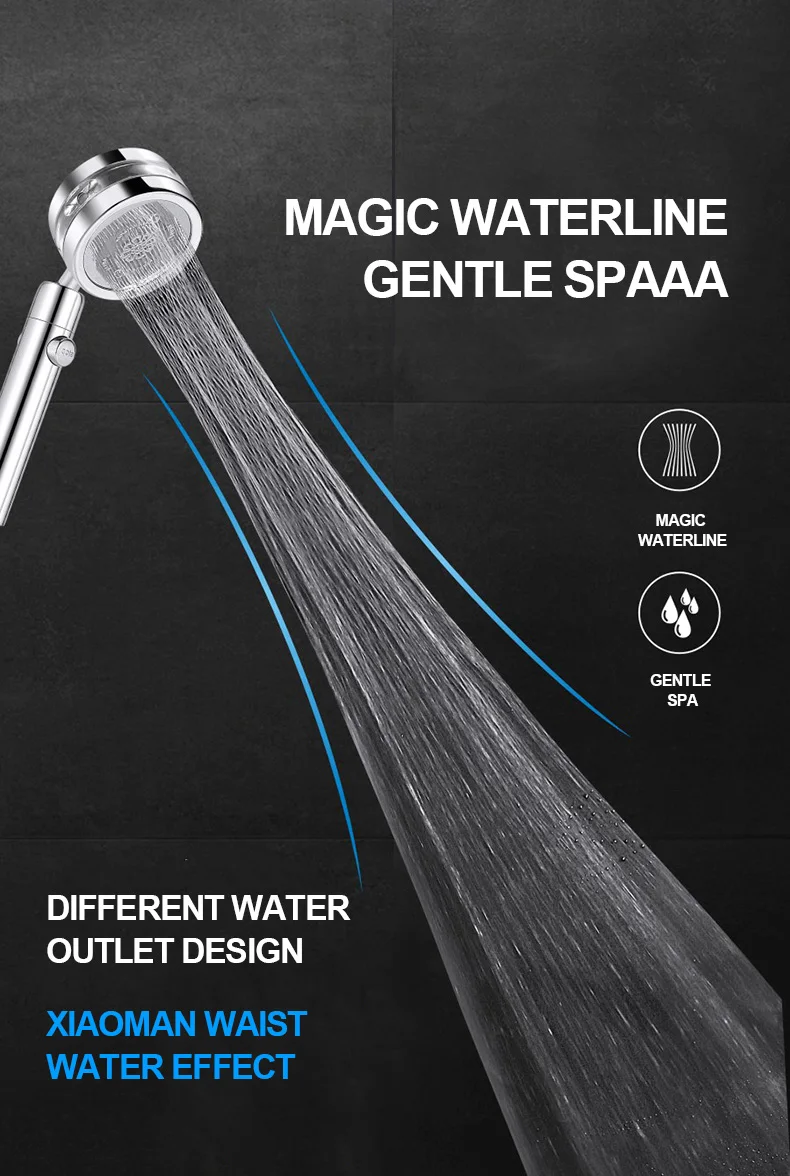 Двухсторонняя насадка для душа с турбонаддувом и поворотом на 360 градусов 3