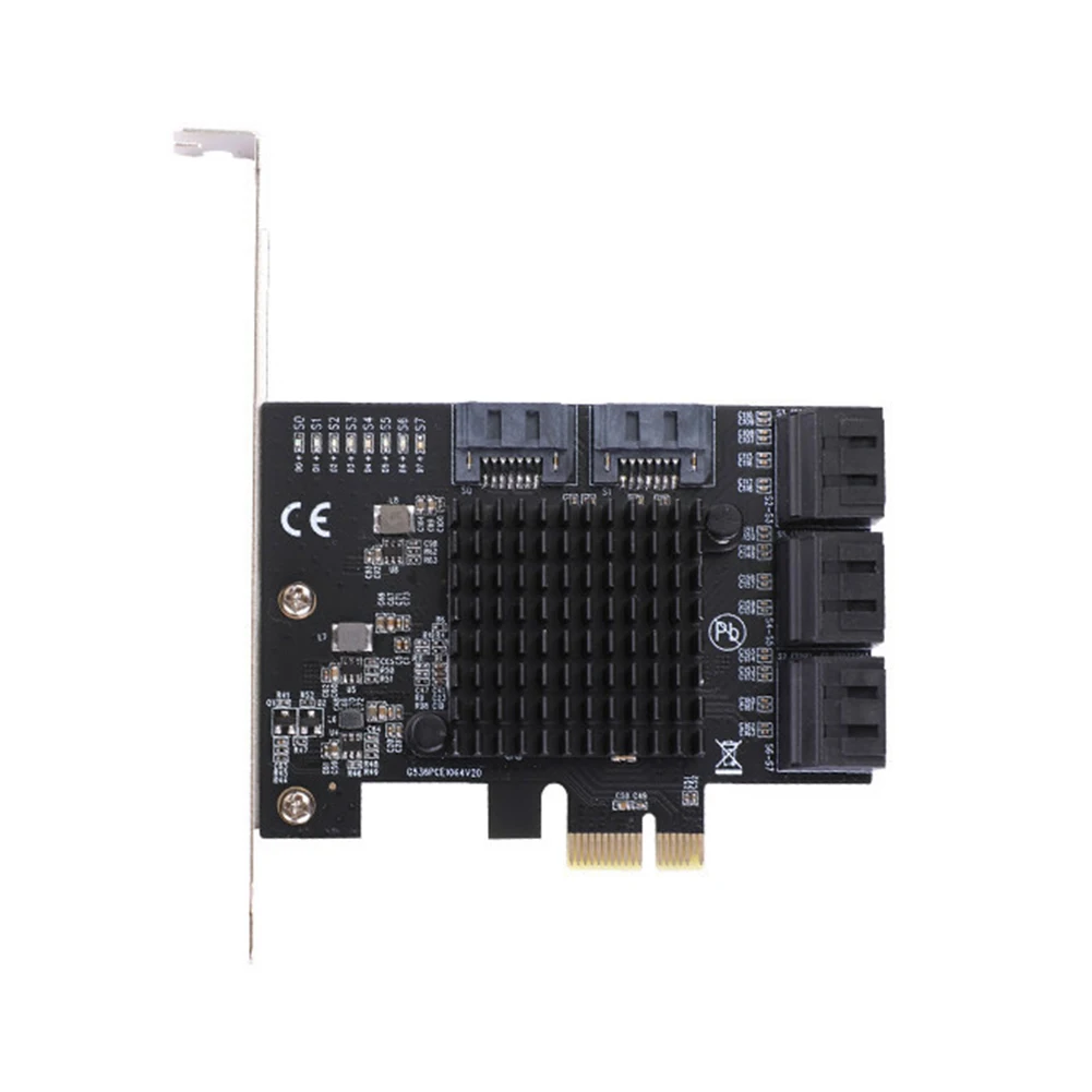 

PCIe Gen3 x1 to 8 Ports 6G SATA III 3.0 Controller Non Raid Expansion Card Low Profile Bracket with SATA Cable Expansion Card