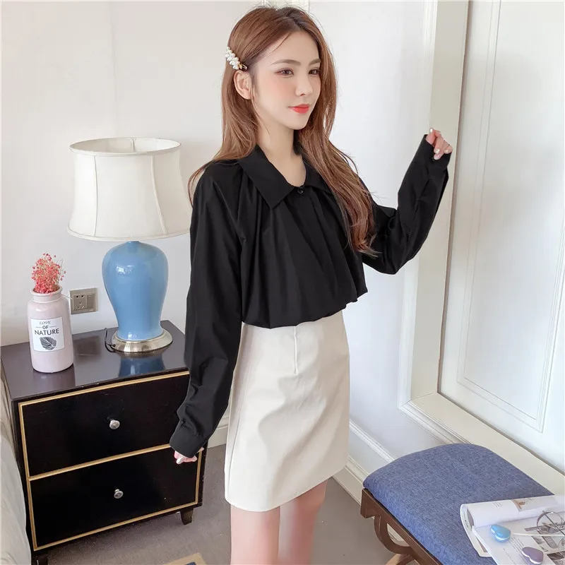 COIGARSAM Повседневная рубашка с длинным рукавом женские топы новые весенние