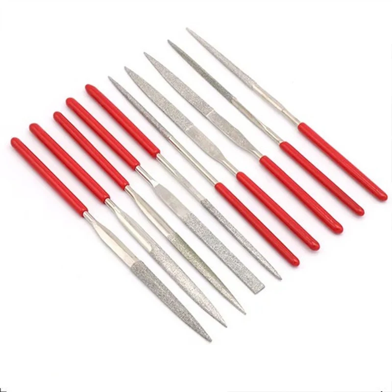 

10 in 1 Metal Rasp Needle Files Set 3*140mm Diamond Coated Mini Riffler File for Jewelery Wood Carving Hobbies Crafts Handy Tool