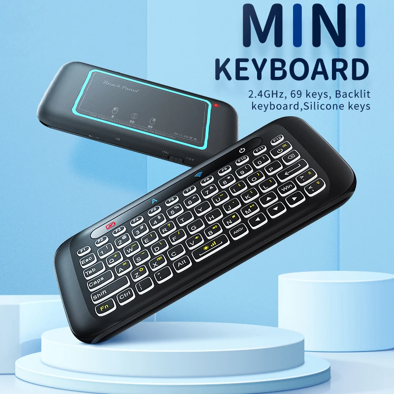 Беспроводная клавиатура H20 Mini 2 4 ГГц с подсветкой и тачпадом Воздушная мышь ИК