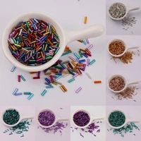 2x6mm 300pcs tube lined glass czech seed spacer beads mixed glass bugles bead for jewelry handmade diy wholesale 24 colors