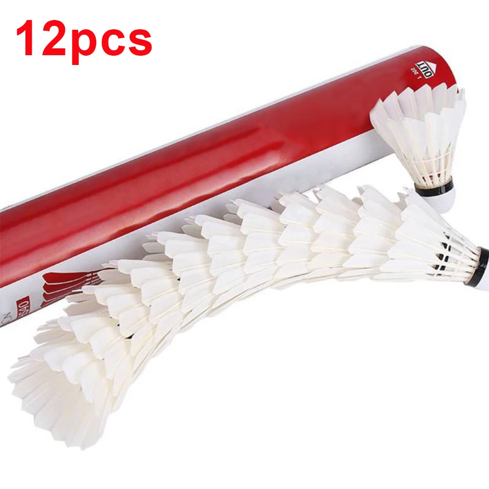 12Pcs/Set High Quality Badminton Shuttlecocks Goose Feather Balls Outdoor Sports Accessories Durable | Спорт и развлечения