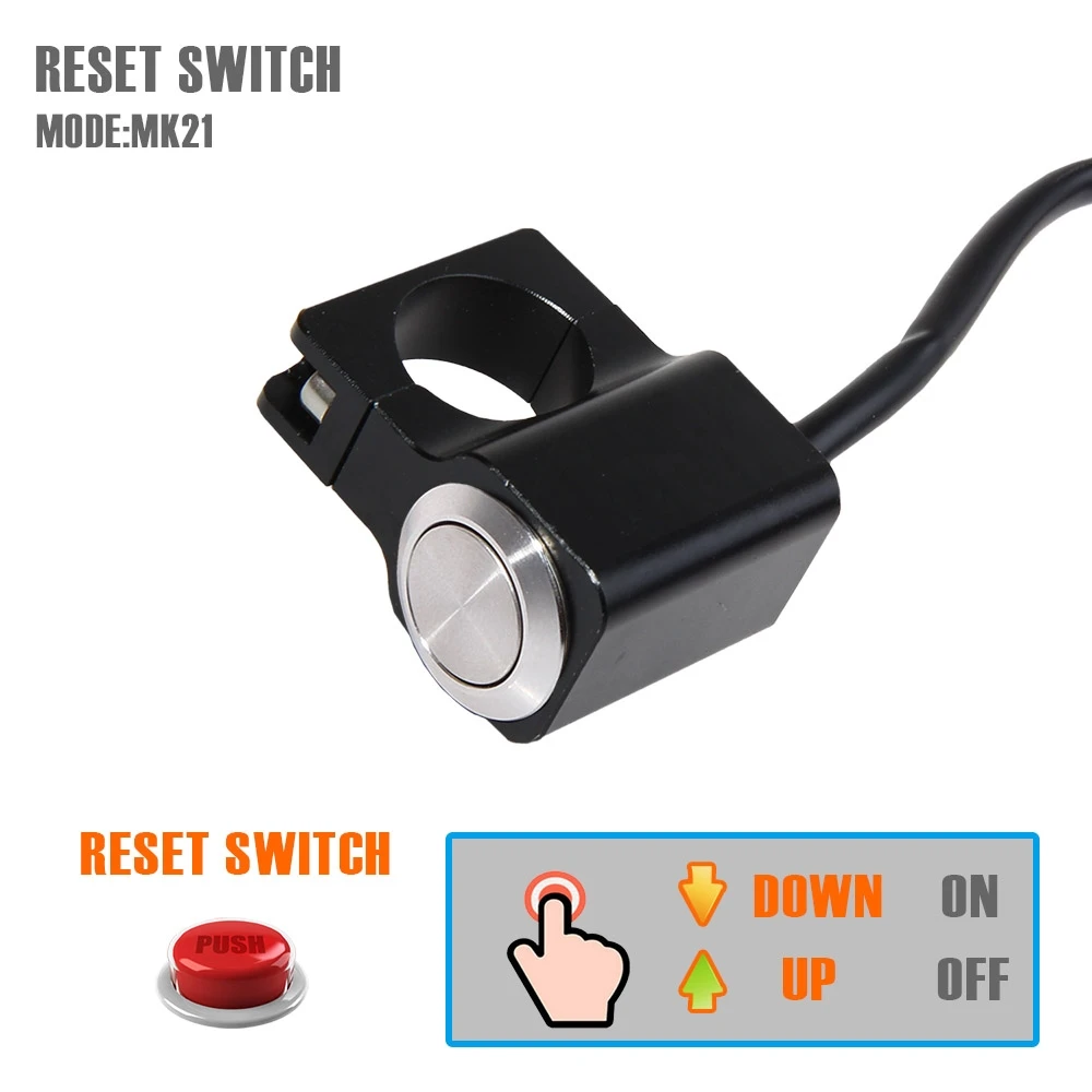 MK21 Res Switch BOSMAA мотоциклетный светодиодный переключатель включения/выключения противотуманных фар 7/" 22 мм прожекторы батарея выключатель водонепроницаемый алюминиевый тормоз пусковой переключатель на лампочка противотуманные - Цвет: MK21 Res Switch
