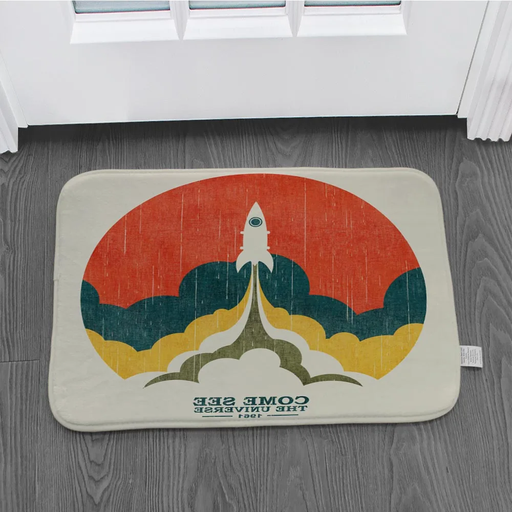 Мультяшный яркий напольный дверной коврик ковер ультратонкий нескользящий