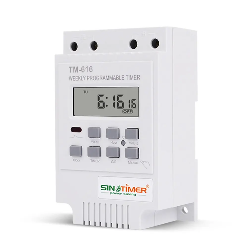 

Цифровой таймер SINOTIMER TM616, программируемый на неделю таймер 30 Ампер, 220 В, крепление на Din-рейку