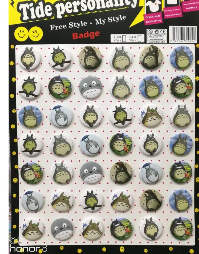 Новинка 42 шт./лот японская аниме Мой сосед Тоторо круглая брошь на пуговицах