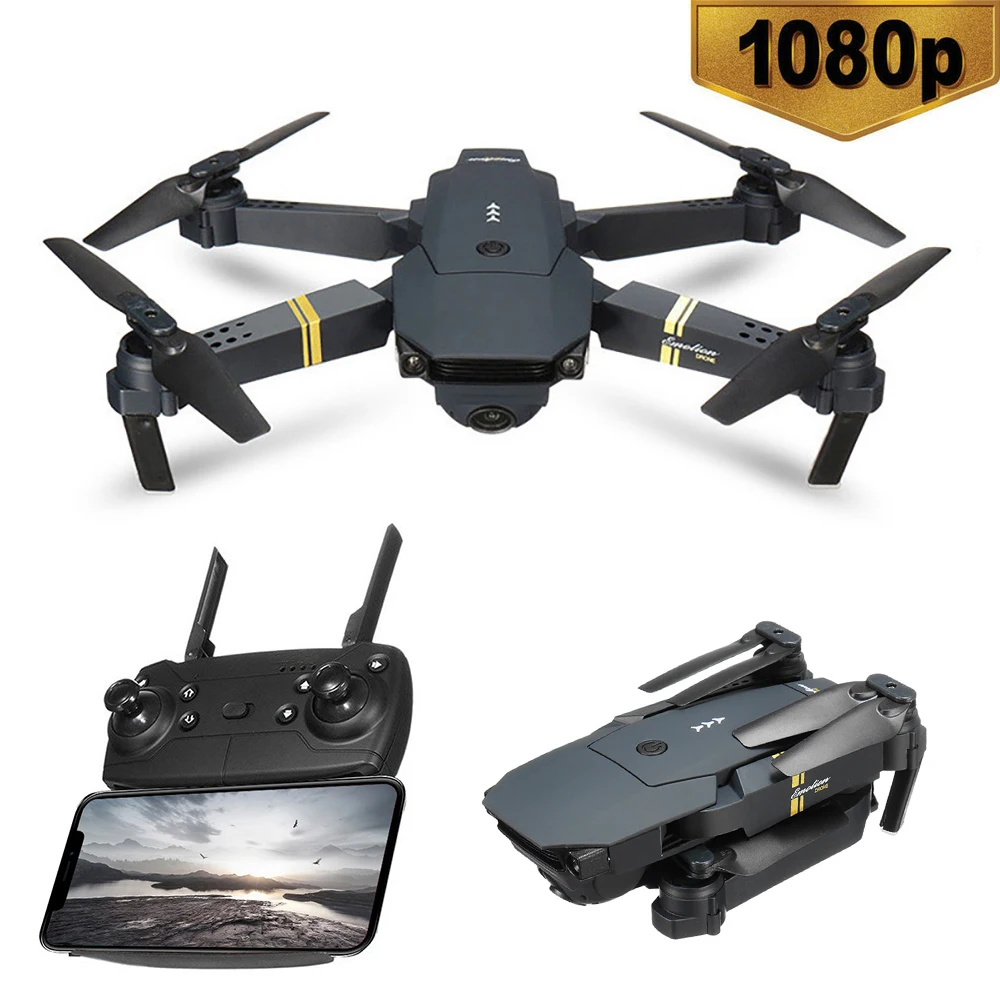 Black 1080P 1080P WIFI FPV With Wide Angle HD Camera Drones Hight Hold Mode Foldable Arm RC Quadcopter Drone X Pro RTF Dron Toys - Цвет: Black 1080P