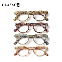 clasaga 4 pack reading glasses spring hinges classic rectangular printed flower frame men women hd reader diopter 1 04 06 0