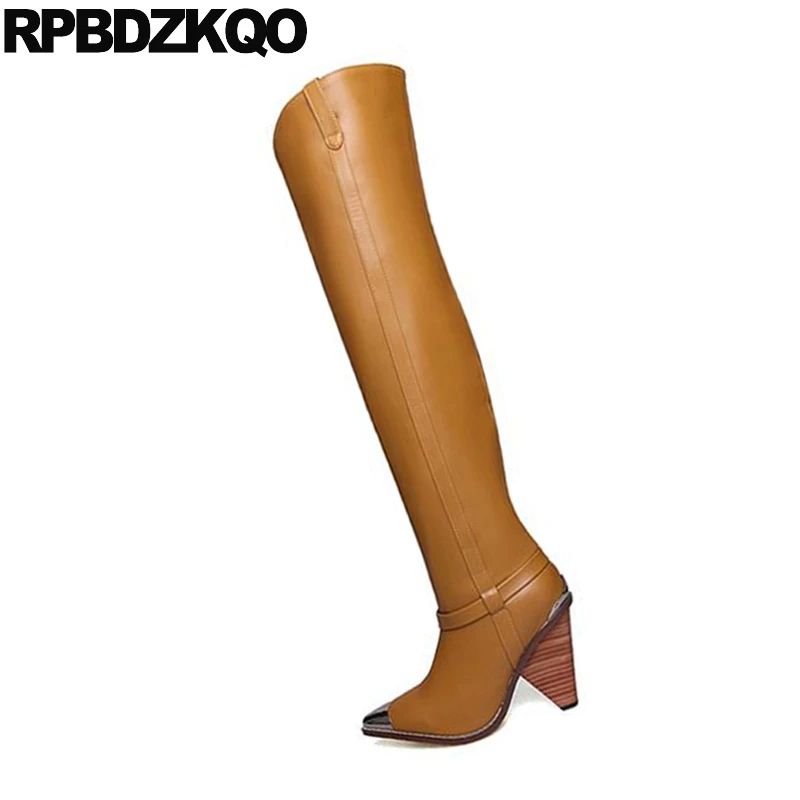 Высокое качество высокие сапоги для размера плюс женщин 10 Ботфорты с