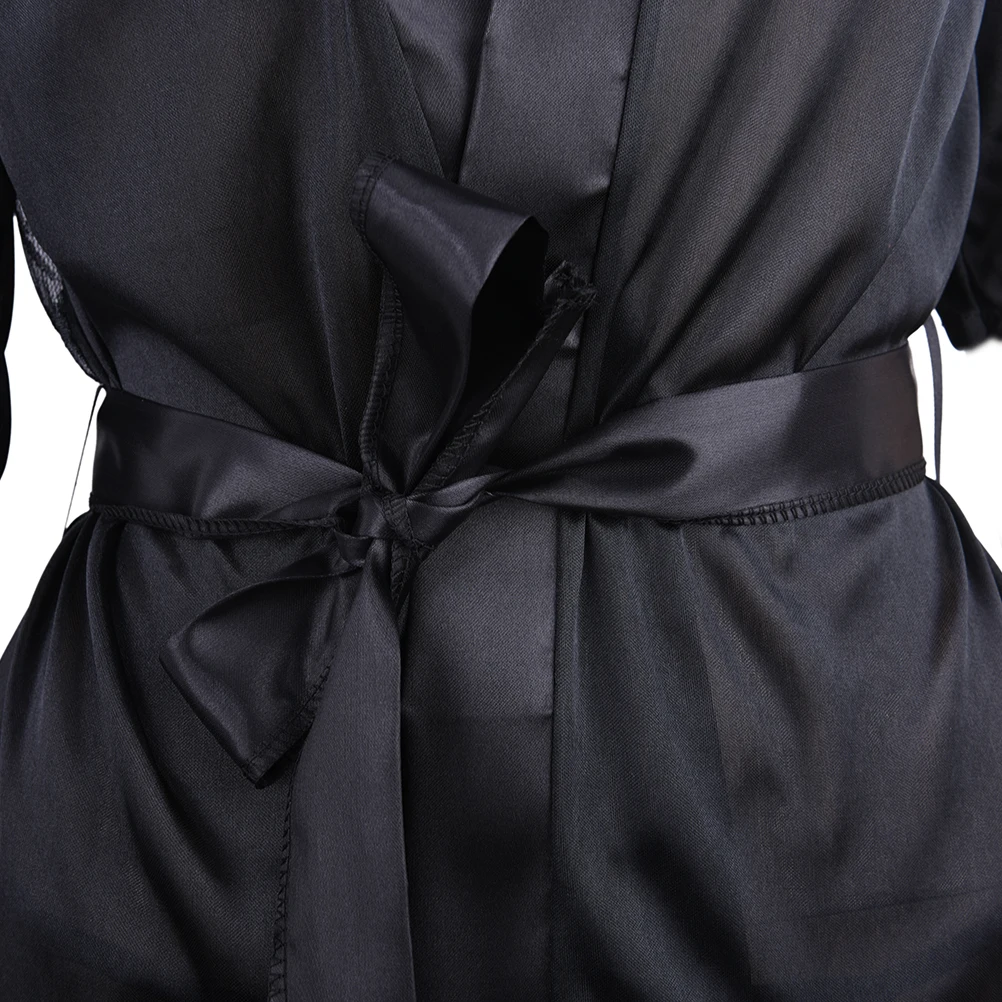 

1Set Hot Women Silk Lace Sleepwear Sexy Lingerie Intimate Robe Night Gown Red Black Purple Colors 3Colors