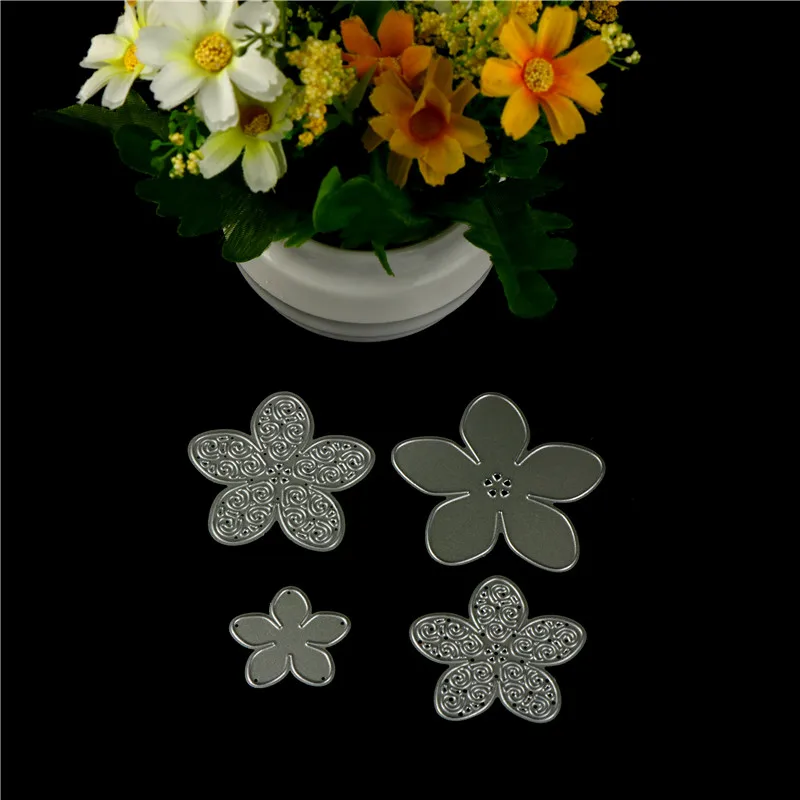 4 шт. Новинка цветы резки трафареты для DIY Скрапбукинг/фотоальбом