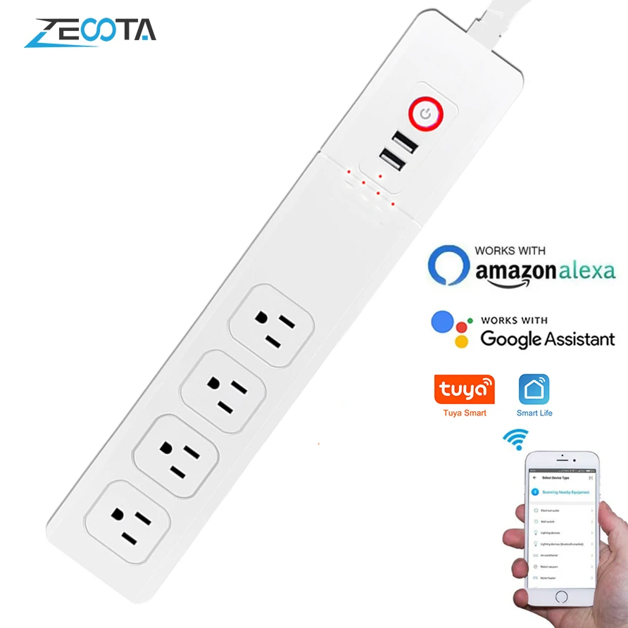 Умный сетевой фильтр с поддержкой Wi Fi и голосовым управлением|Умные розетки| |