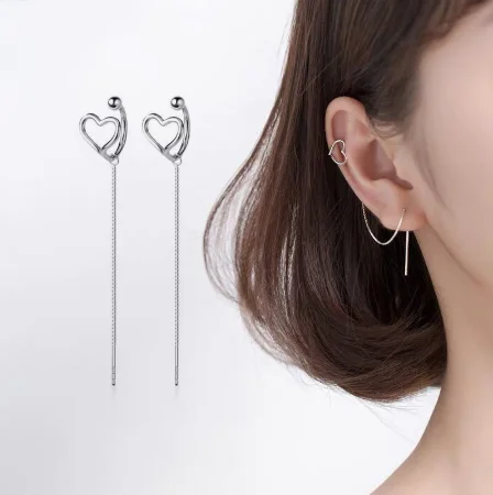 Женские сережки в форме сердца oorbellen простые нежные из стерлингового серебра 925