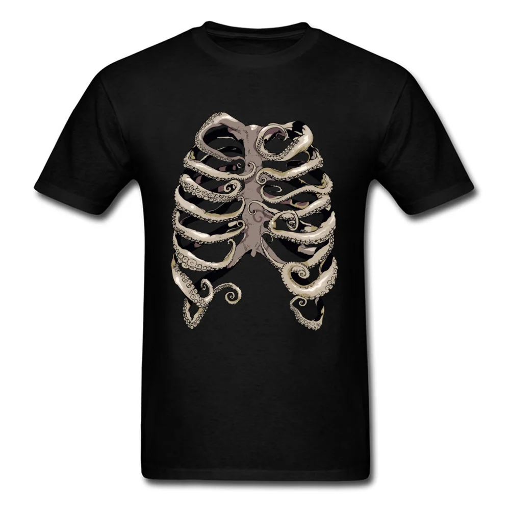 

Fitted Men T Shirt Your Rib Is an Octopus 3D Printed T-shirts Cotton Fabric Short Sleeve Novelty Body Skeleton T-Shirts For Men