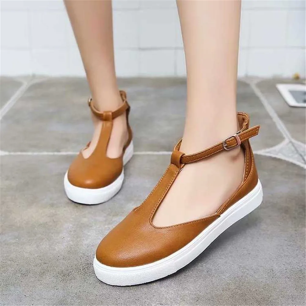 Женские сандалии обувь на плоской подошве однотонные повседневные кожаные