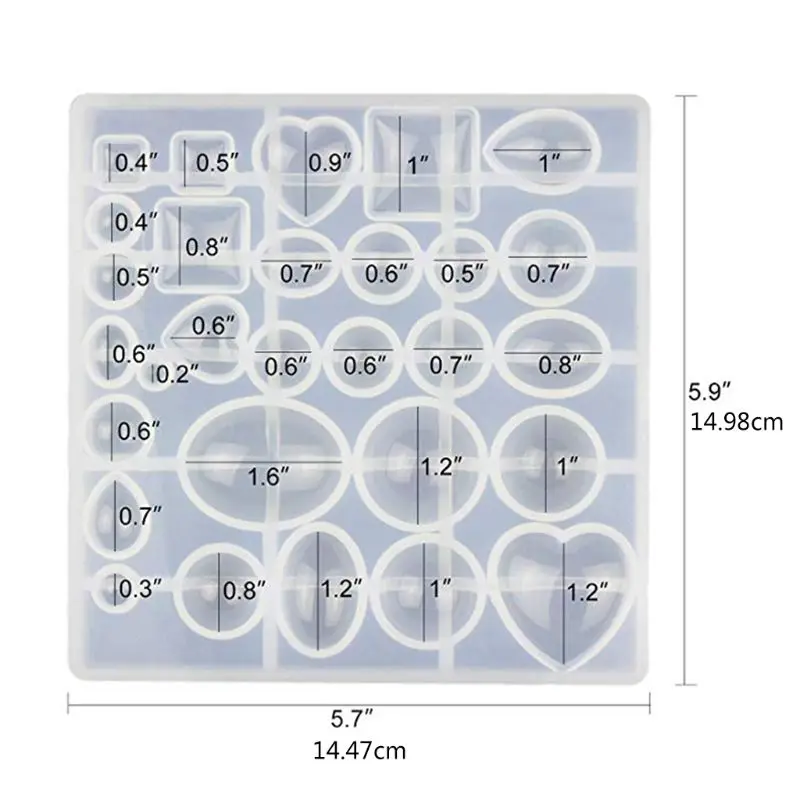 

Crystal Epoxy Resin Mold Tray Casting Silicone Mould DIY Crafts Pendant Jewelry Making Tools
