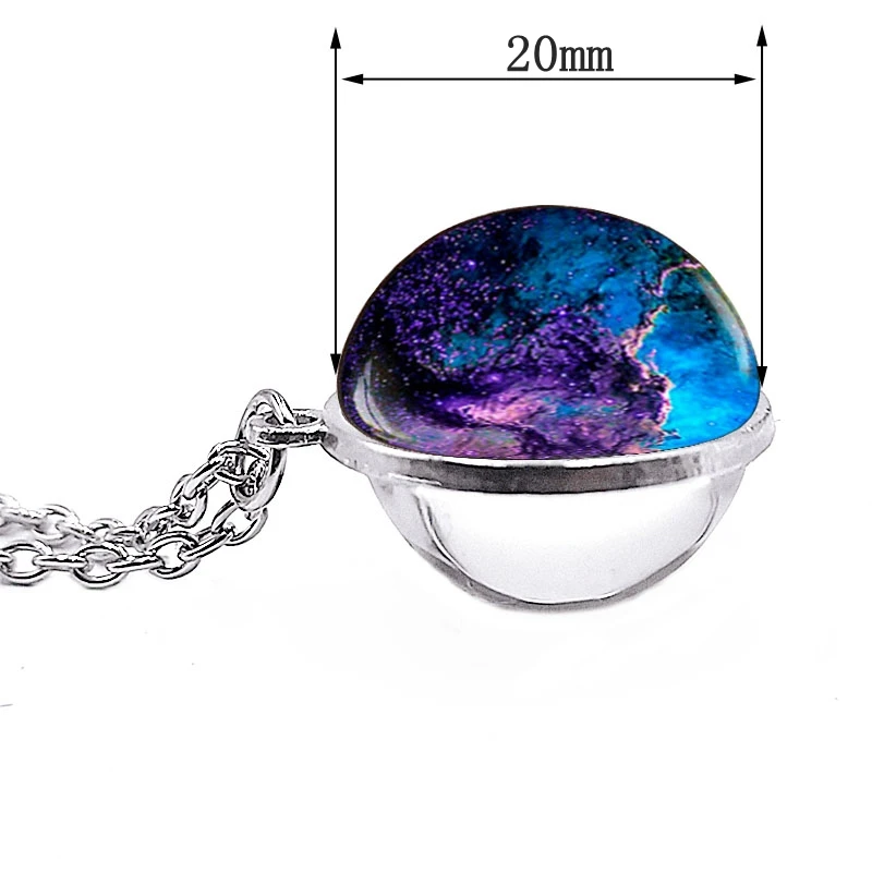 

2020 New Cartoon Anime Unicorn Double-sided Pendant Necklace Jewelry Glass Art Horse Picture Handmade Necklace Gift