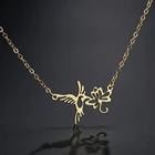 Ожерелье Kinitial с птицами ласточки, ожерелья и подвески с колибри из нержавеющей стали, ожерелье на цепочке до ключиц, ожерелье, ювелирные изделия
