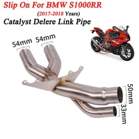 for bmw s1000rr s1000 rr 2017 2018 years slip on motorcycle exhaust escape moto stainless stee middle link pipe catalyst delete